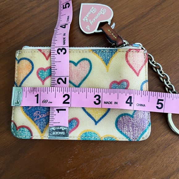 Dooney & Bourke Small Colorful Hearts 💙❤️💙 Rainbow Zipper Keychain Wallet - Picture 6 of 6